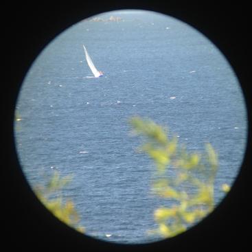 People are watching us racing! This is Una's photo taken through a telescope.